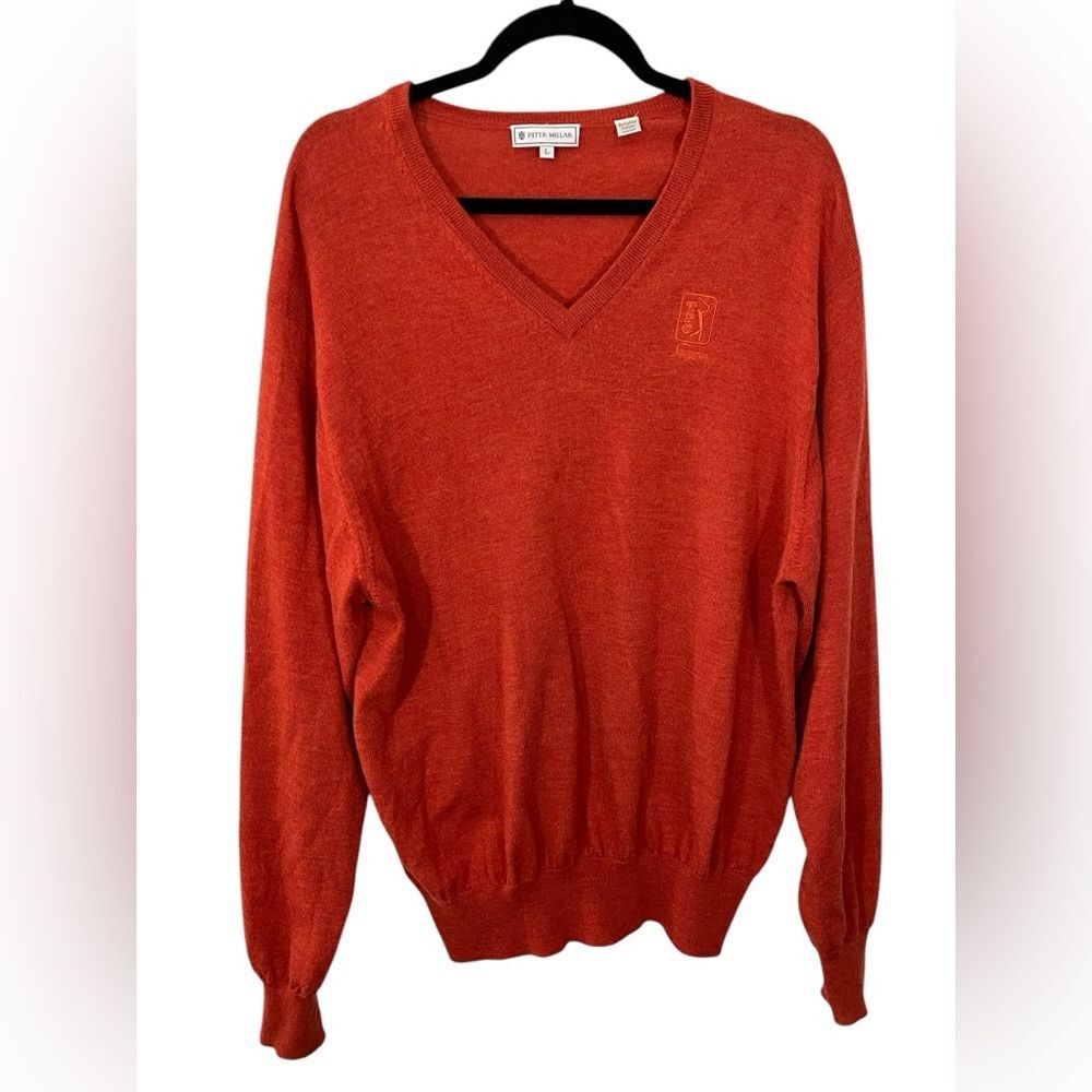 Peter Millar TPC Sawgrass 100% ExtraFine Italian Merino Wool V-Neck Sweater‎ L